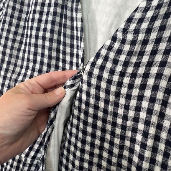 Abercrombie & Fitch black and white gingham wrap dress. L dress - Picture 8 of 16